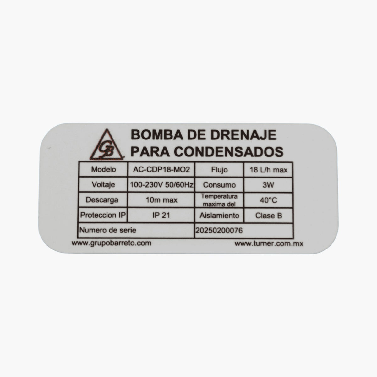 Bomba de Absorcion de Condensados Naranja V Dual - AC-CDP18-M02