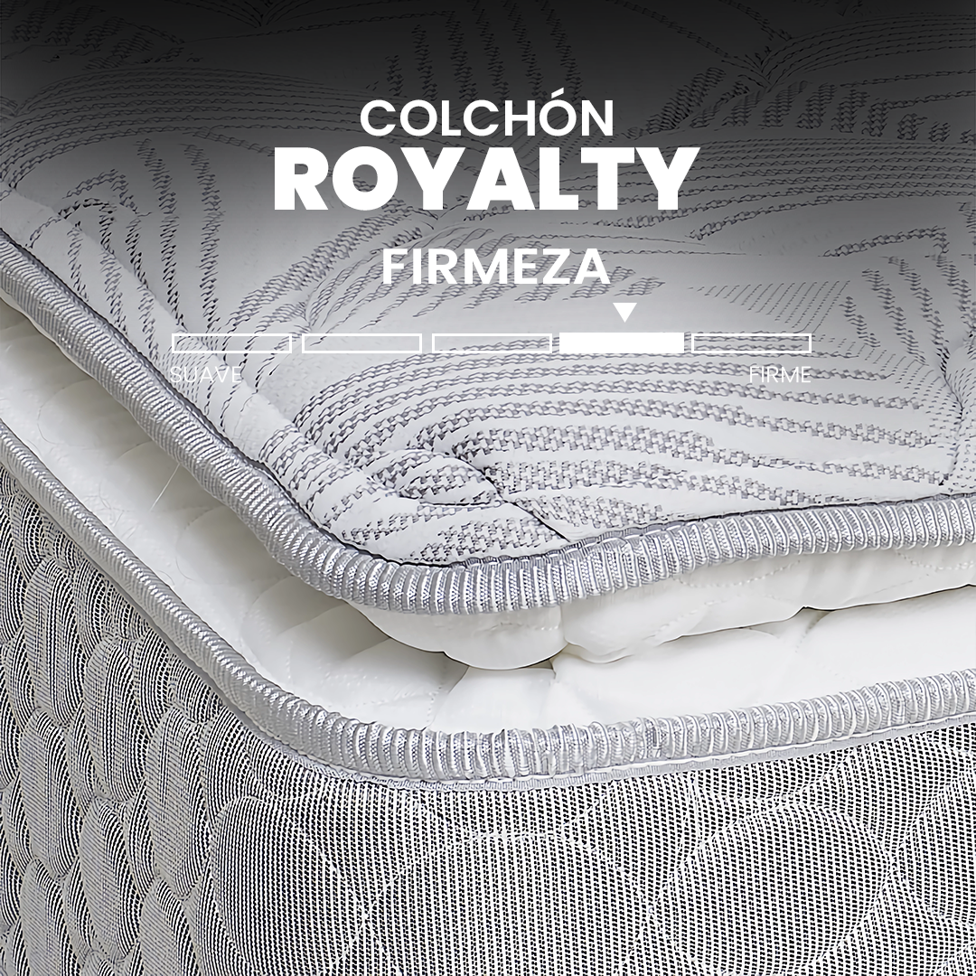 Colchón Matrimonial América Modelo Royalty Max | Tecnología Perfect Side | Soporte Ortopédico Y Lumbar | Firmeza Media | Resortes Infiniti