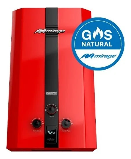 Calentador De Agua A Gas Gn Mirage Flux 6l Rojo Rojo Gn