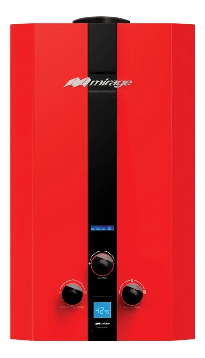Calentador De Agua A Gas Gn Mirage Flux 6l Rojo Rojo Gn