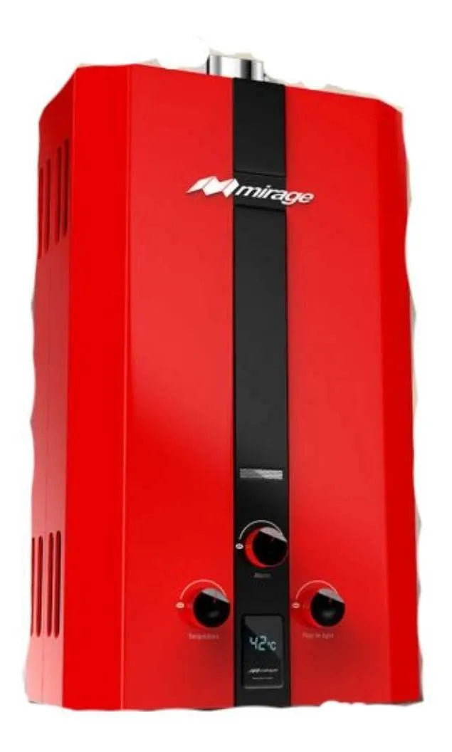Calentador De Agua A Gas Gn Mirage Flux 6l Rojo Rojo Gn