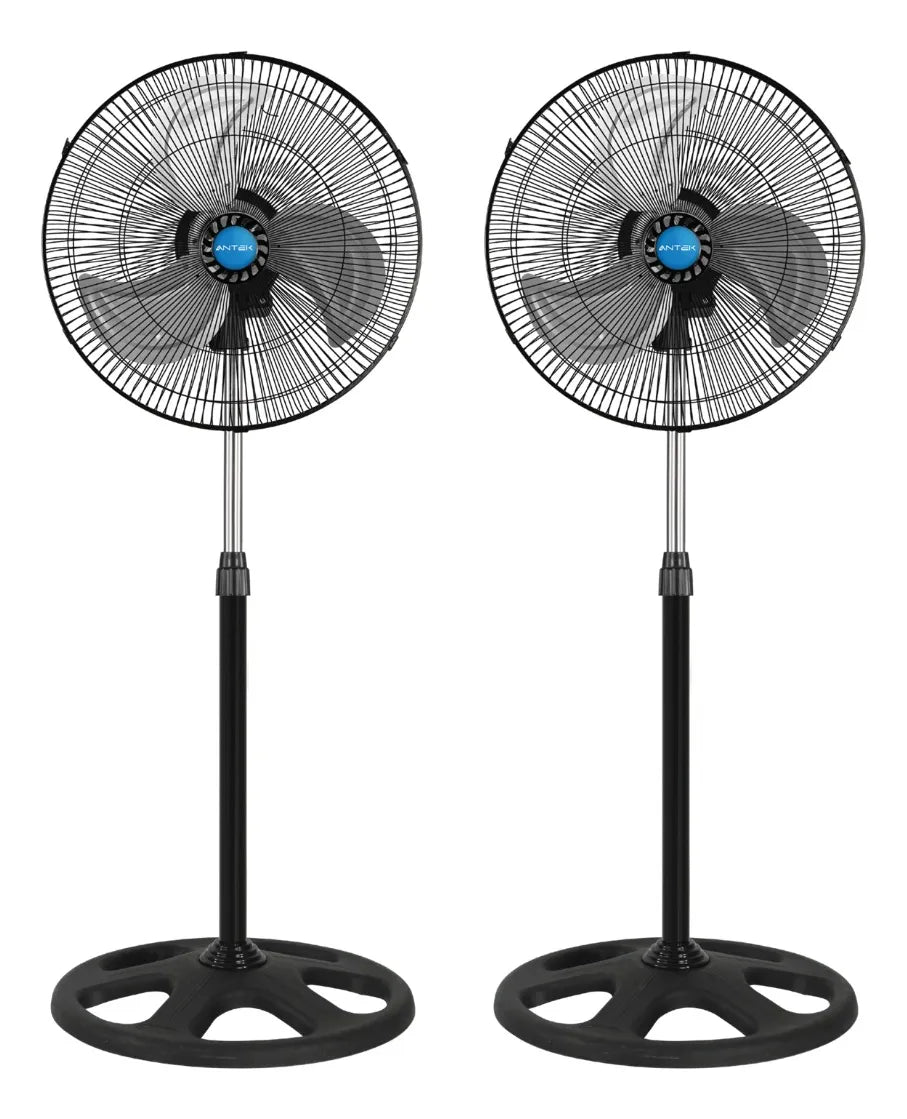Kit De 2 Ventiladores 18in, 85w Antek, 3 Aspas Metalicas Estructura Negro Aspas Plateado Diámetro 45.72 Cm Material De Las Aspas Metal