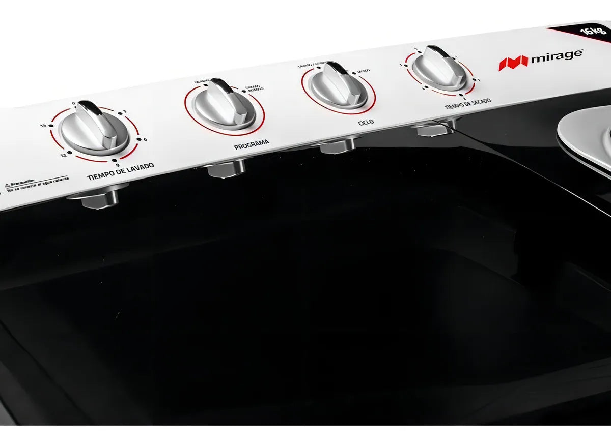 Lavadora Mirage Semiautomática Doble Tina | Lms016m 16 Kg Blanco