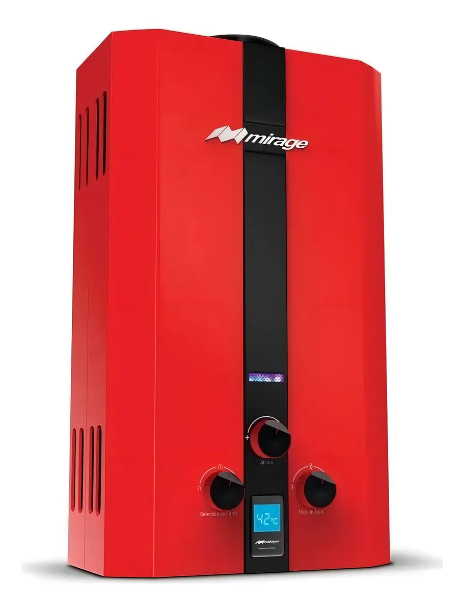 Calentador De Agua A Gas Gn Mirage Flux 6l Rojo Rojo Gn