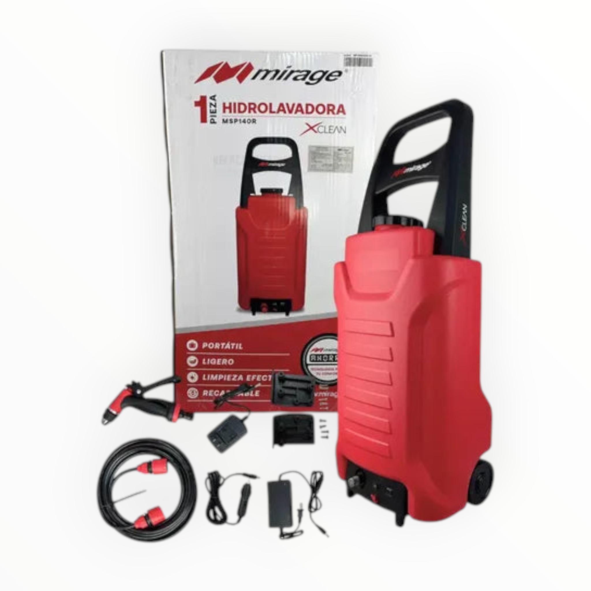 Hidrolavadora Eléctrica Mirage Msp140r Rojo De 156w Con 9.653bar De Presión Máxima