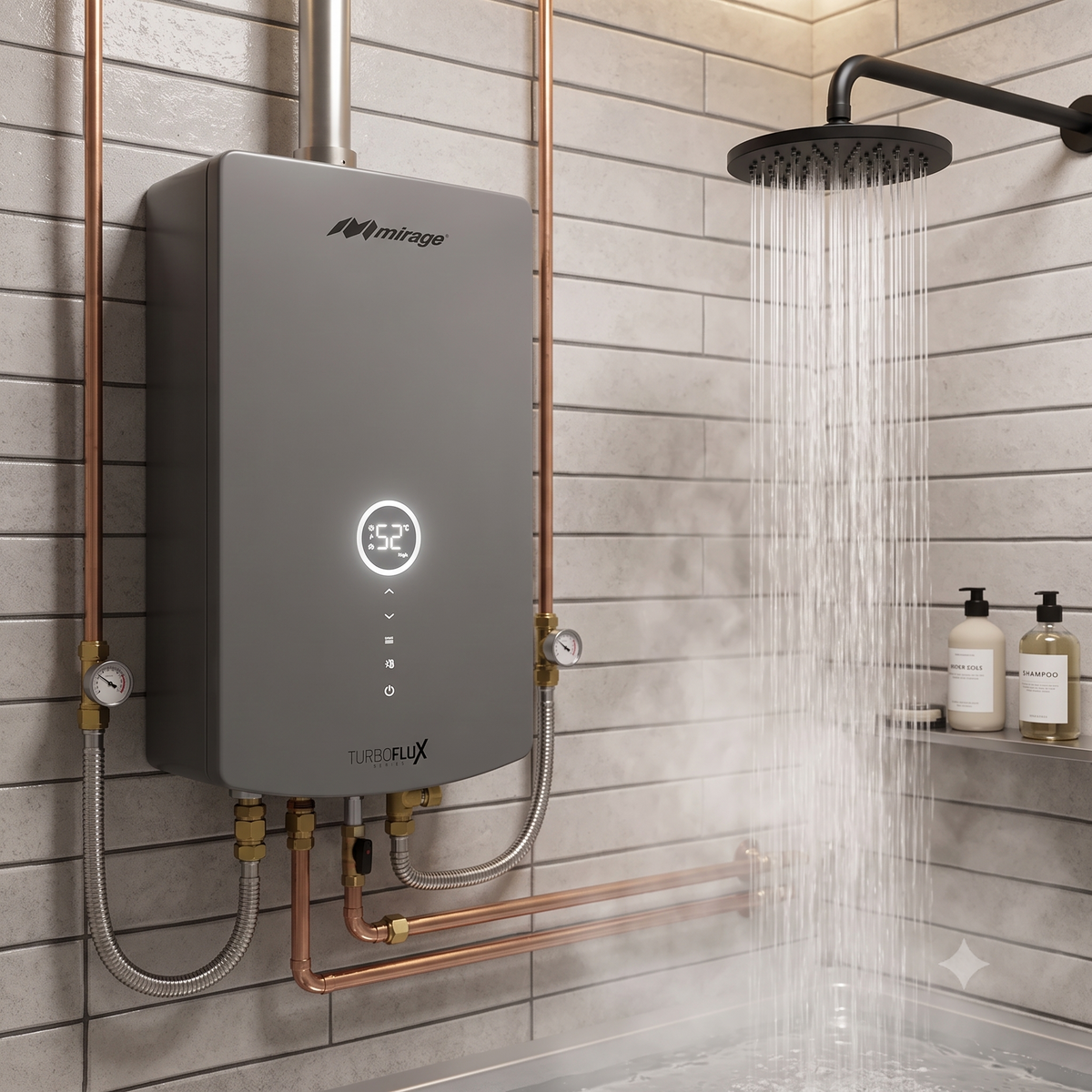 Calentador de Agua Turbo Flux Smart Gas LP WiFi, Inverter 1.5 Servicios