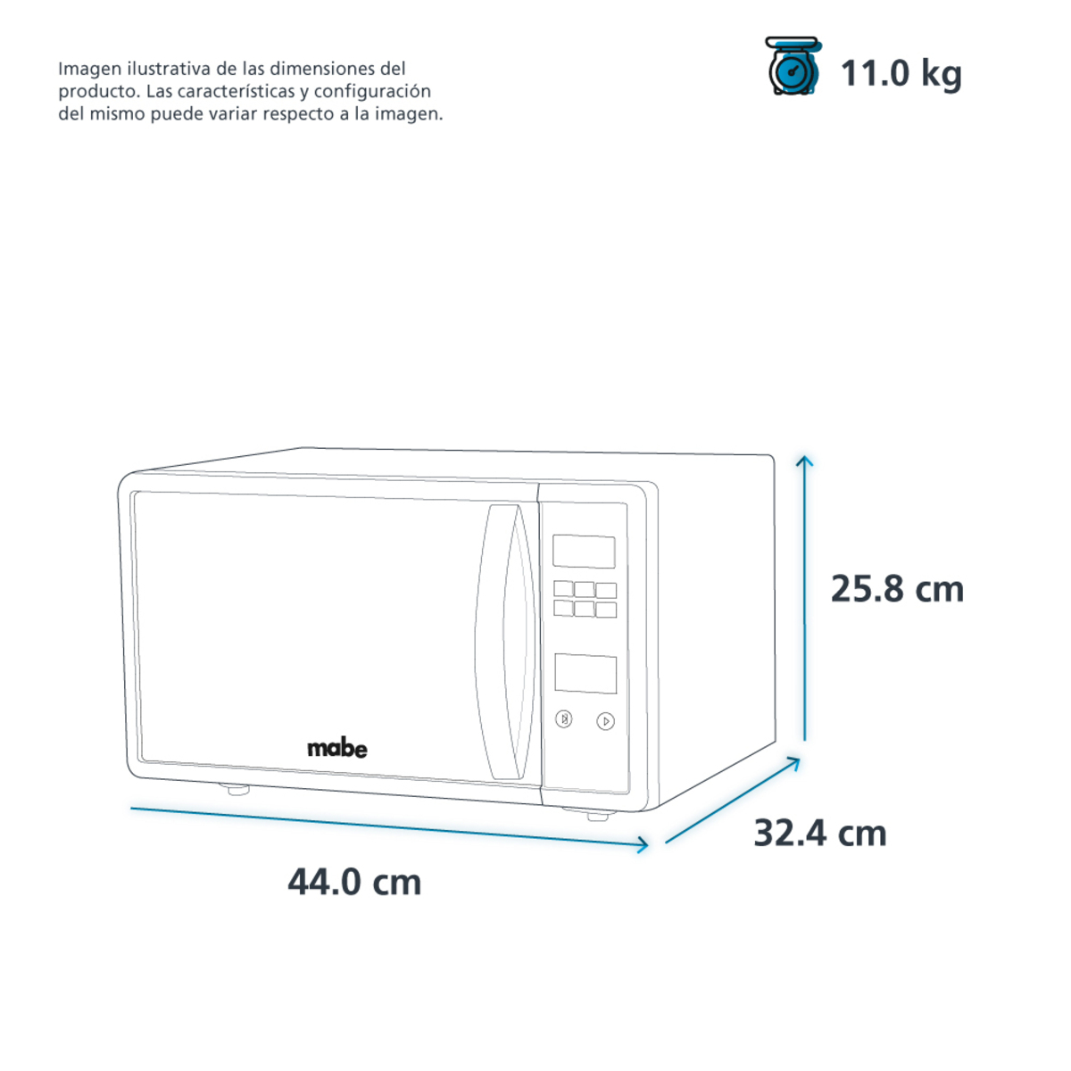 Microondas 0.7 cuft Silver Mabe - HMM70SEJ