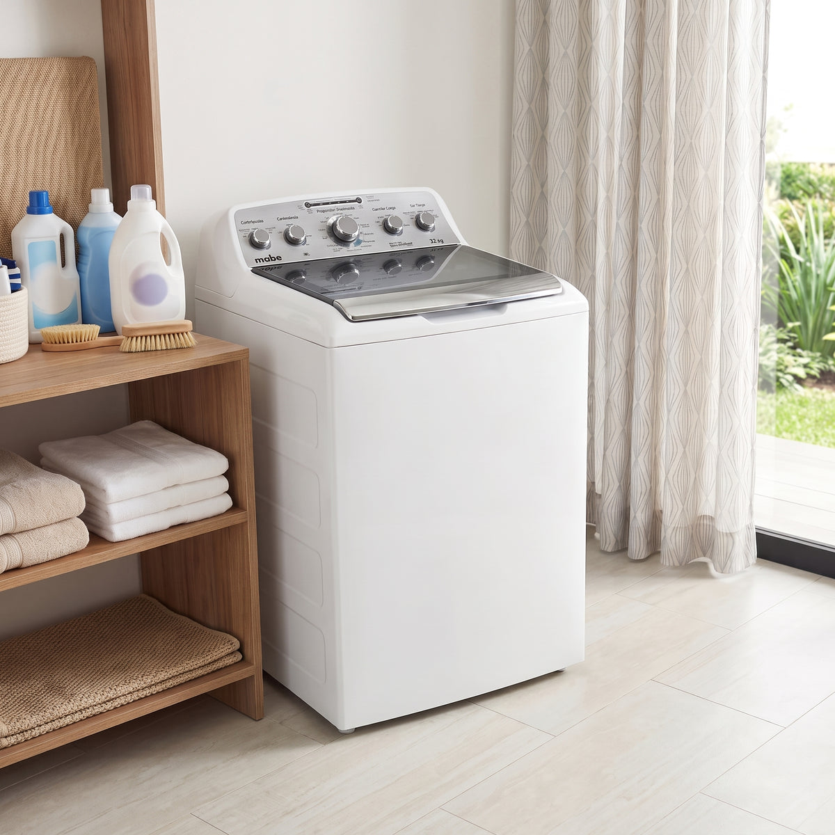 Lavadora Automática Aqua Saver Green High Efficiency 22 kg Blanca con Sanitizado Mabe - LMA72215WBAB1