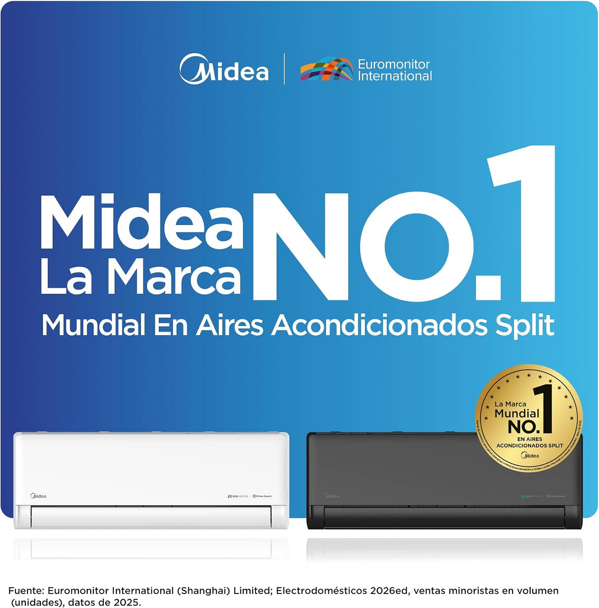 Minisplit Midea AI Ecomaster - 1 Ton, 110V, Frío y Calor (MAS12H1EZI)