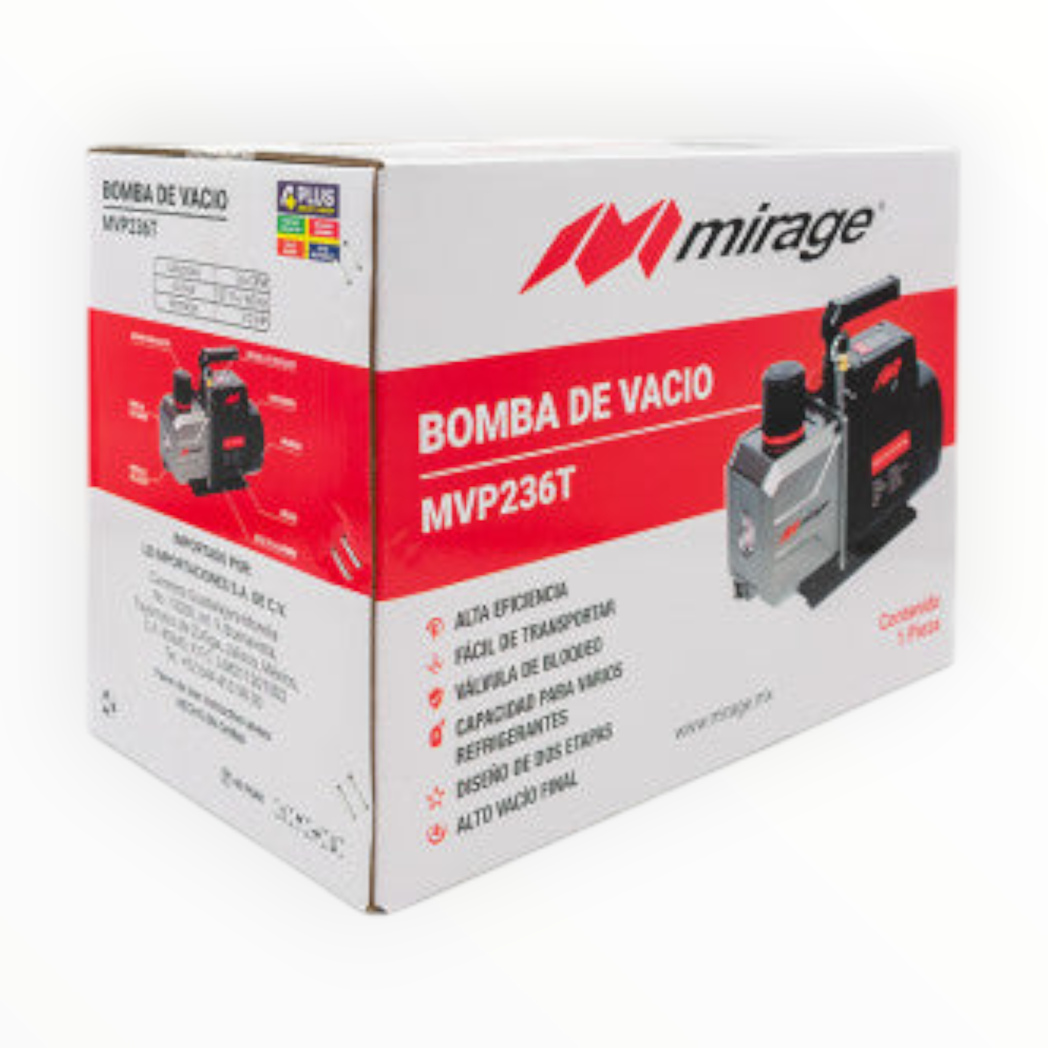 Bomba De Vacío 3.6 Cfm Mirage Dos Etapas Potencia 1/2 Hp Mvp