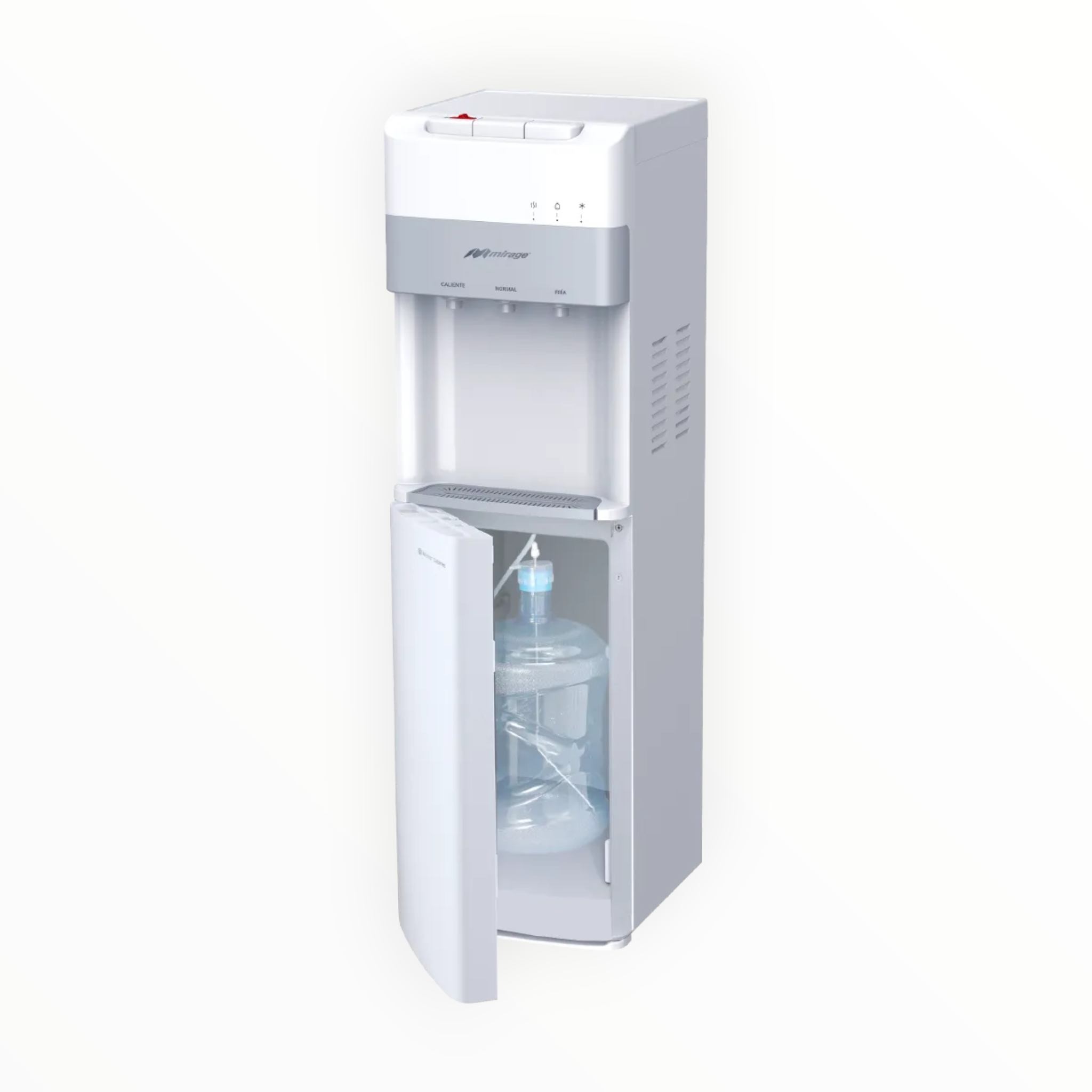 Dispensador De Agua Mirage Disx 30 | Garrafón Oculto 20l | Despachador De 3 Llaves Fria, Caliente Y Templada | Color Blanco Nieve | Mdd30hd - Blanco