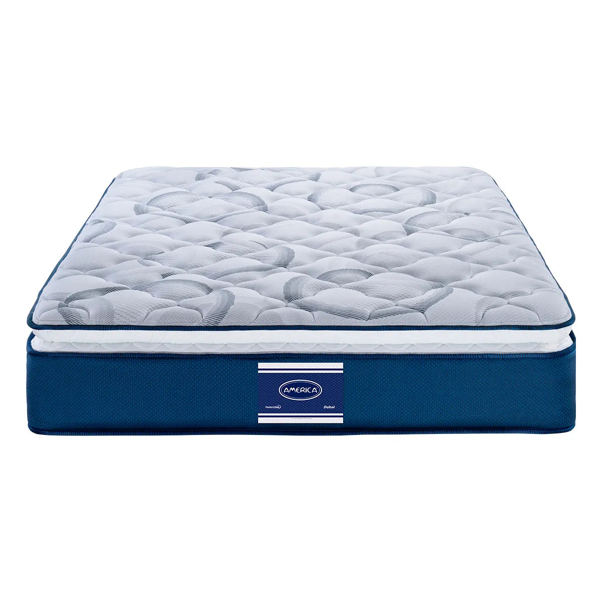 Colchón América Matrimonial Dubái Ortopédico Euro Pillow Top Color Blanco